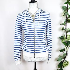 CLOSET CLOSING! Tommy Hilfiger • Blue & White Stripe Zip Up Hoodie